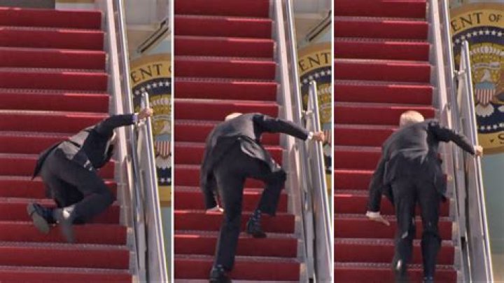Biden Trips & Falls On Stairs Of Air Force One, But Recovers Gracefully As He Flies To Atlanta — Watch