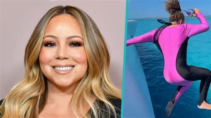 Mariah Carey, 49, Jumps Into The Pool While Wearing Sexy, Plunging Sequined Dress — Pics